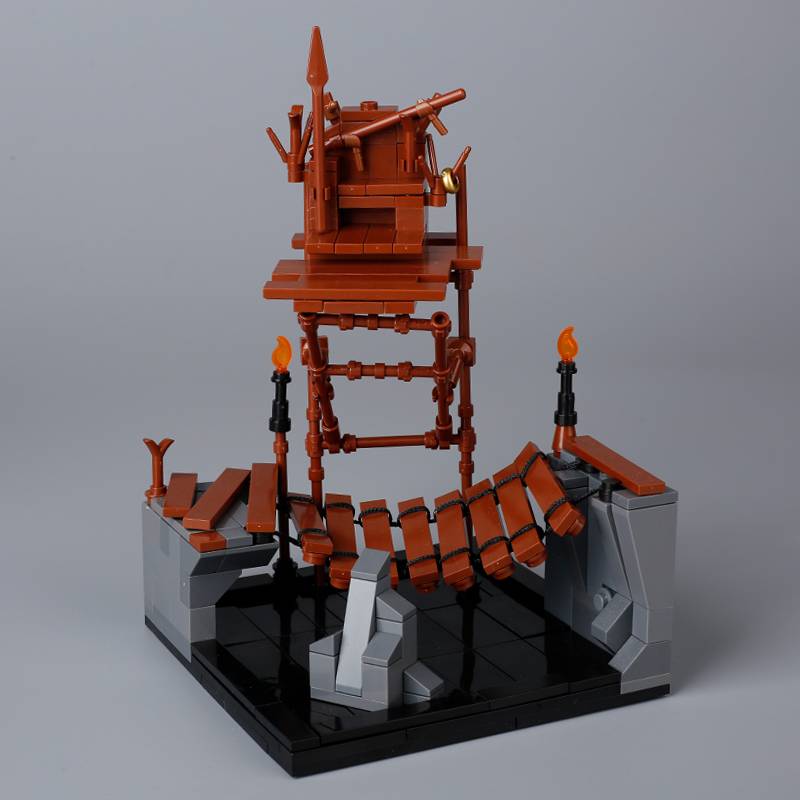 Medieval MOC Scene Building Block Gallow Pirate Ship Cage Elf Treehouse Wizard Kitchen Furniture Pool Notice Board Toy Gift K026