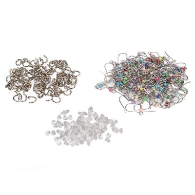 300pcs Earring Hooks Kit Stainless Steel Mixed Colors Earring Hooks Set with Jump Rings Earring