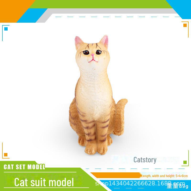 Seashell Cat Figurine: Realistic Kitten Toy Model