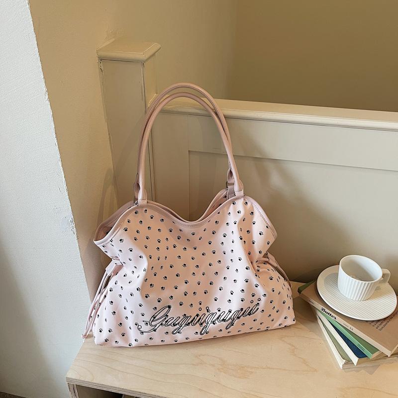 New Arrival Lazy Style Tote Bags Wrinkled Polka Dot Large Capacity Shoulder Bag Women Fashion Colorblock Commute Underarm Bag