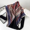 Silk scarf premium herringbone pattern double-sided printed square scarf 91 autumn and winter decorative gift high-end scarf silk scarf gift