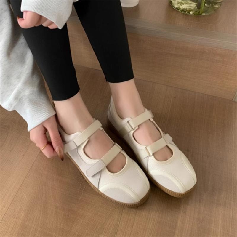 Fashion IPPEUM Ballet Sneakers Silver Women Shoes 2025 Summer Mary Janes Ballerina Flats