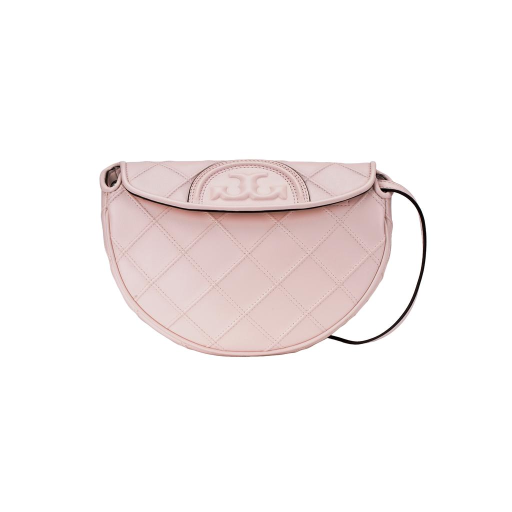 Tory Burch Fleming Diamond Quilted Leather Crescent Bag Chain Bag Shoulder Bag Tote Bag Mini Women Bags Light-Pink 143575-652
