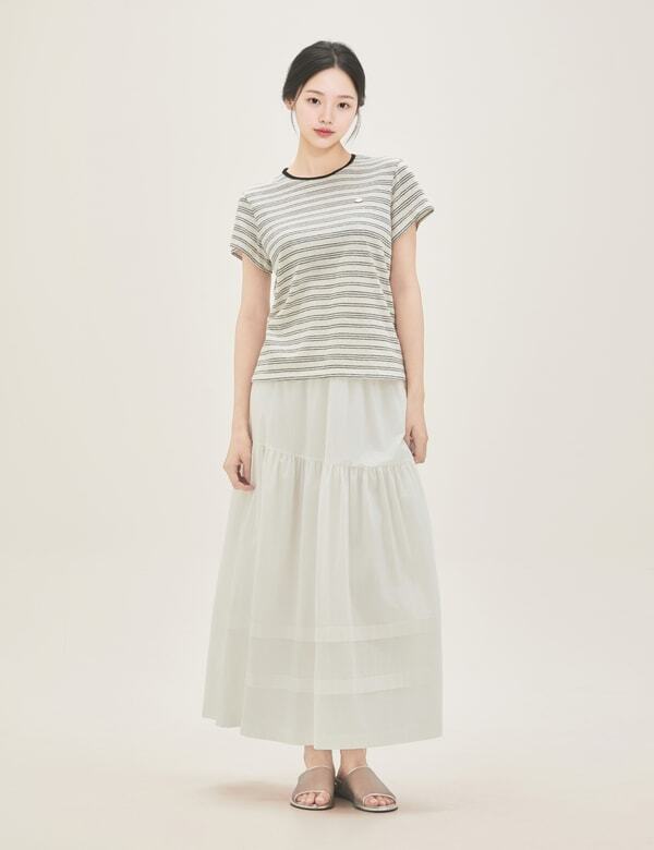 ROEM Striped Short Sleeve T-Shirt Rmhwg37R11