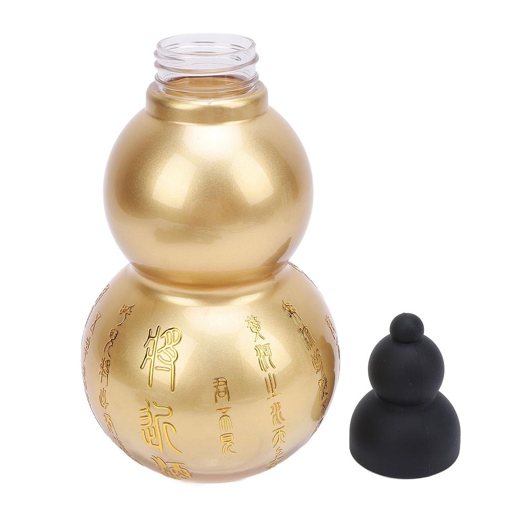Gourd Water Bottle PCTG 800ml Chinese Retro Portable Drinking Gourd Sports Bottle with Straw Strap