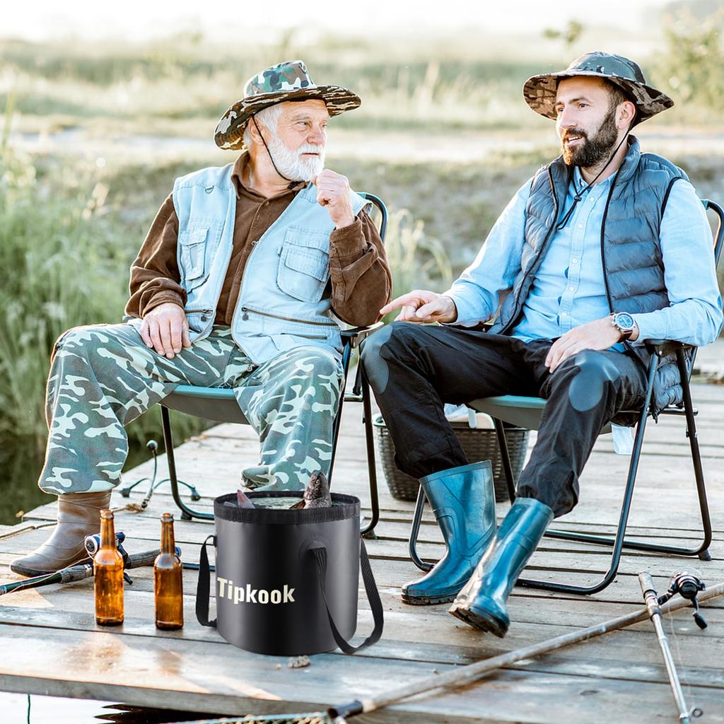 Tipkook Folding Bucket [Large Capacity - 20L], Foldable, Portable, Self-Standing, Durable, Multifunctional, Compact, Portable with Handle, Perfect