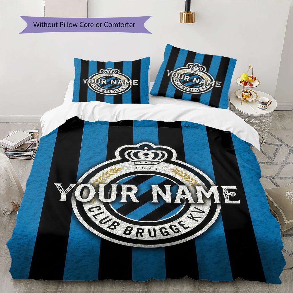 Club Brugge Kv Custom Name Pattern Bedding Quilt Set Quilt Cover Pillowcase Home Birthday Gift(1 * Duvet Cover + 2 * Pillowcase, Without Core)