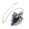 Crystal Pendulum Pendant Necklace Natural Stone Gemstone Charm Women Fashion OL Style Copper Plated Jewelry