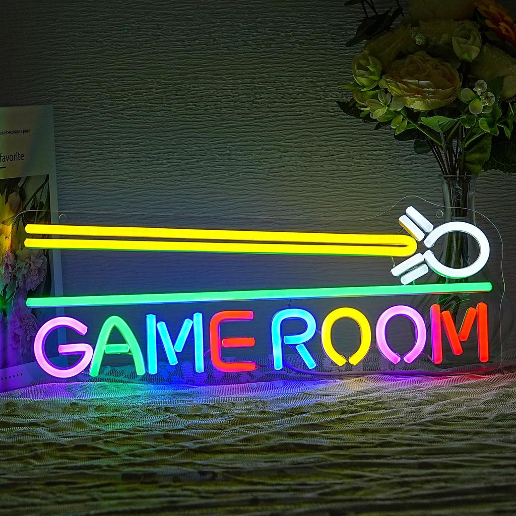 Game Room Neon Signs For Wall Decor USB Powered Colorful Neon LED Lights For Gaming Zone Party Bedroom Light Up Sign Gamer Gifts