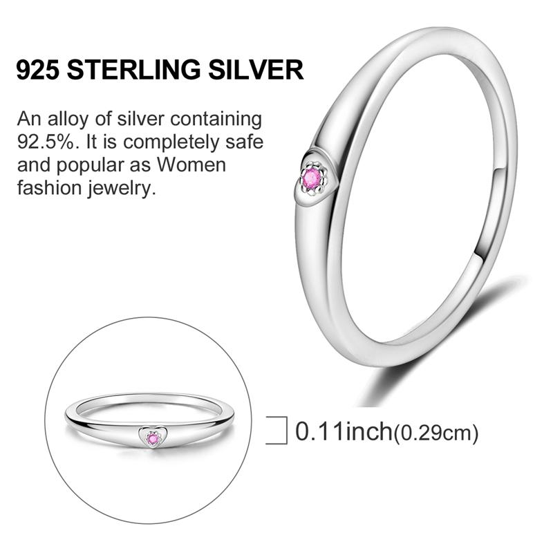 New Copper Rings Red Pink Blue Stone Rings Simple Stackable Women Authentic Rings Ideal For Wedding Party Jewellery Gift