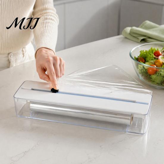 Modular Kitchen Drawer Dividers Aluminum Foil Dispenser, Adjustable Sliding Cut Organizer, Non-slip Base Gadgets for Organization Large Capacity