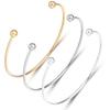 Louleur Adjustable Cuff Open Bangle Bracelet Metal Wire Bracelet Base Setting For Women Girls DIY Jewelry Making Accessories