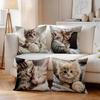 4pcs Cute Kitten Cushions Pillowcase Polyester Cushion Cover Throw Pillow Pillowcover Home Car Sofa Decor