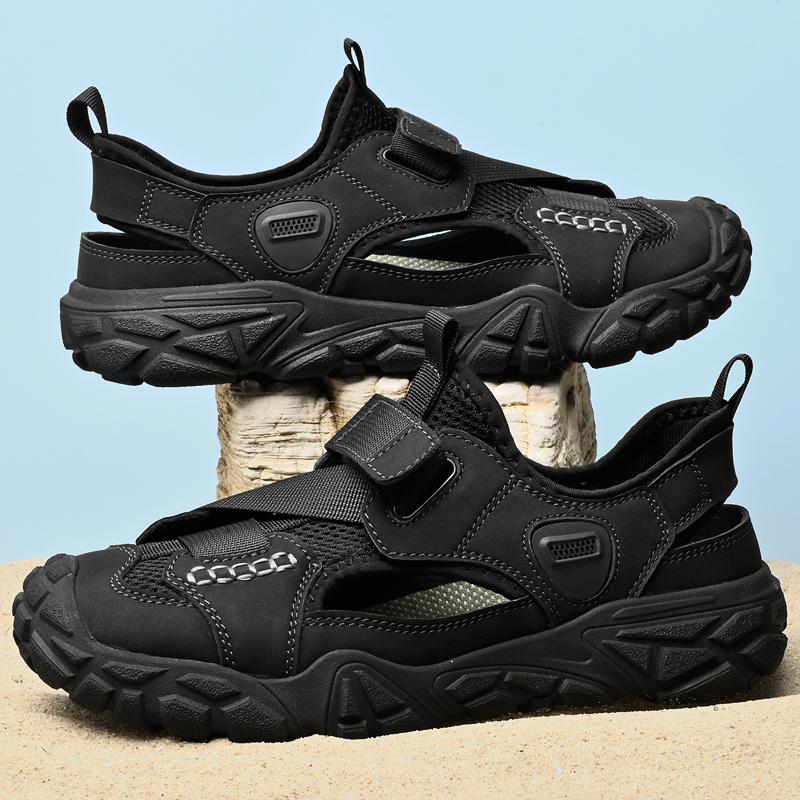 Fashion Comfort Men Mesh Sandals Lightweight Summer Shoes Outdoor Quick-Dry Wading Aqua Shoes Non-Slip Travel Beach Flats  Daily Sandals