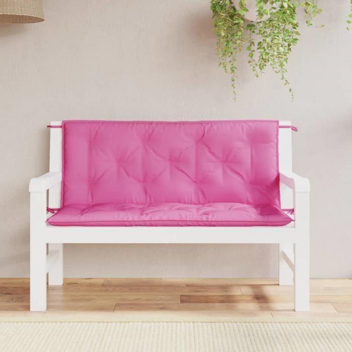 VidaXL Garden Bench Cushions Set of 2 Pink 120x50x7 Cm Fabric 361695