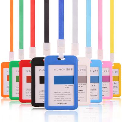 Employee Job Badge Double Sided Transparent Employee Work Card Student Card Badge Holder with Lanyar
