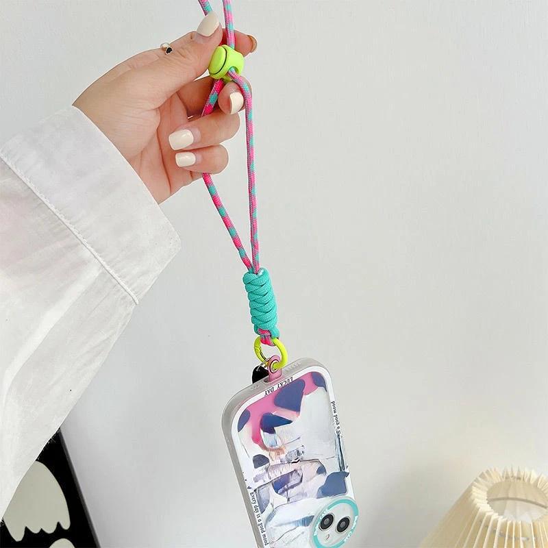 Mobile Phone Chain Ring Cord For Keys With Patch Wrist Strap Luxury Hanging Cell Phone Holder Keychain Phone Case Lanyard