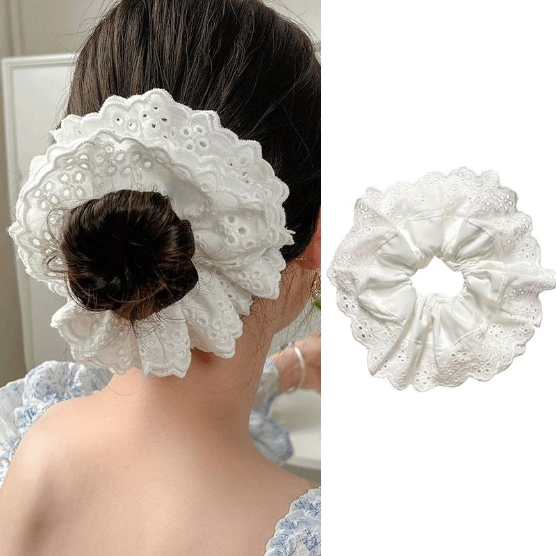 Übergroßes Satin Französisches Haar-Scrunchie für Damen Elastischer Pferdeschwanzhalter Stirnbänder Haarbänder Elastische Haaraccessoires