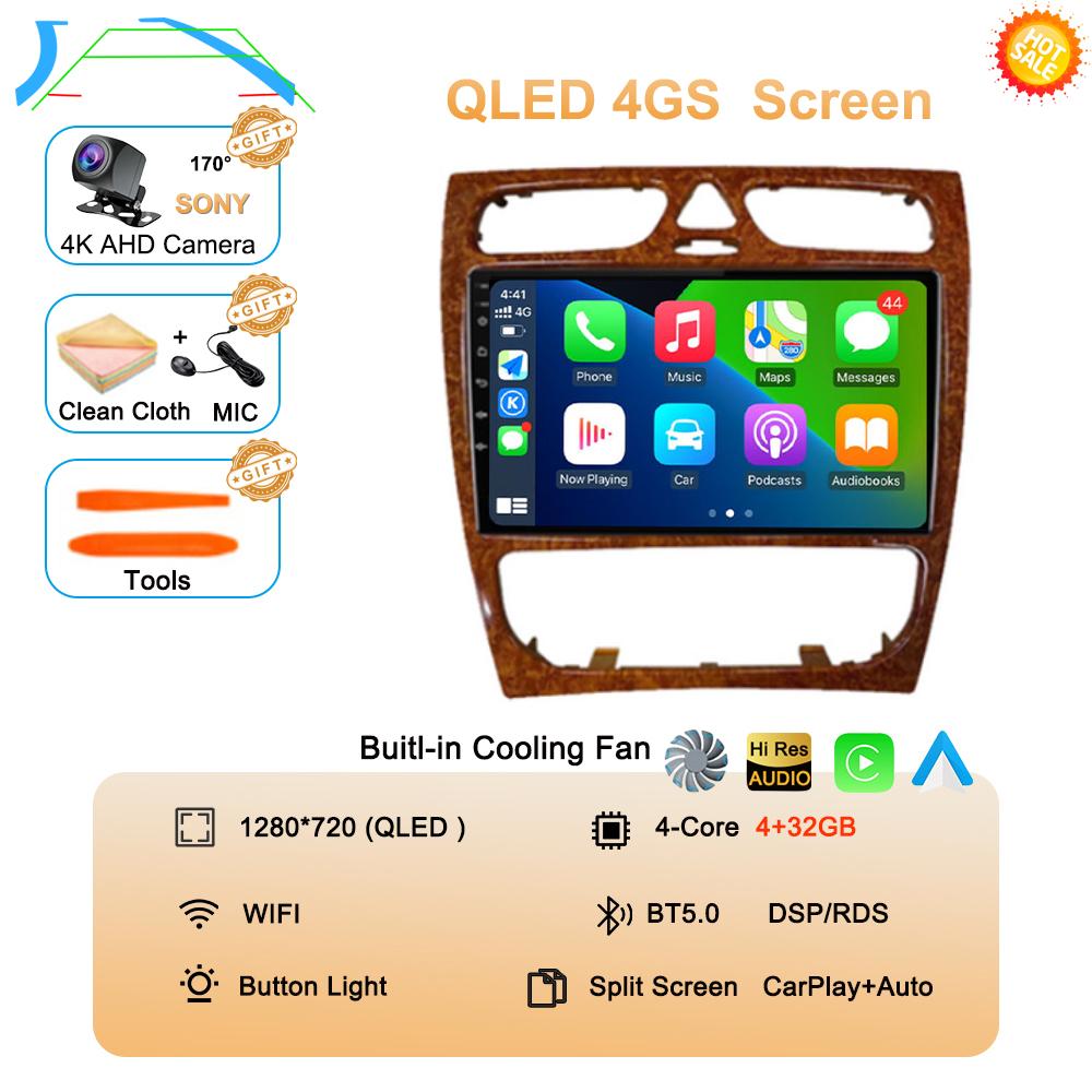 Android 14 Radio Stereo Car Multimedia Player For Mercedes Benz W203 Vito W639 Vaneo CLK W209 W210 CarPlay Navigation GPS 4G BT