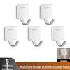 304 Stainless Steel Self-Adhesive Hooks (5-Pack)