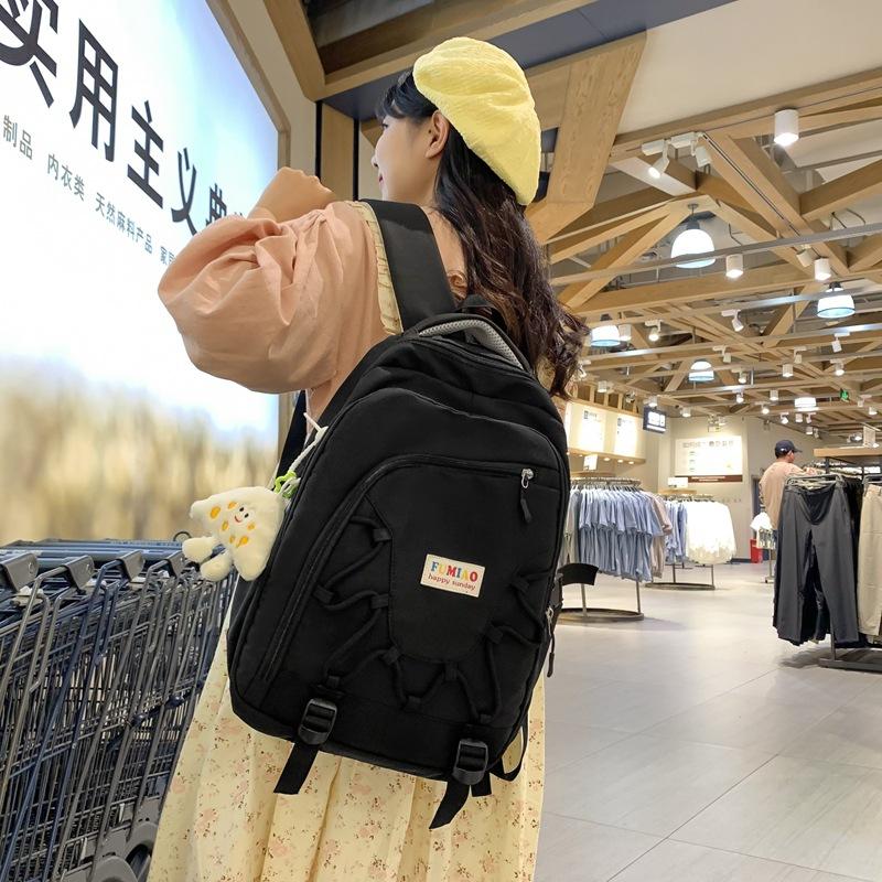 Schoolbag1011 new contrasting color schoolbag wholesale personalized trend casual backpack multi-compartment large capacity student backpack women