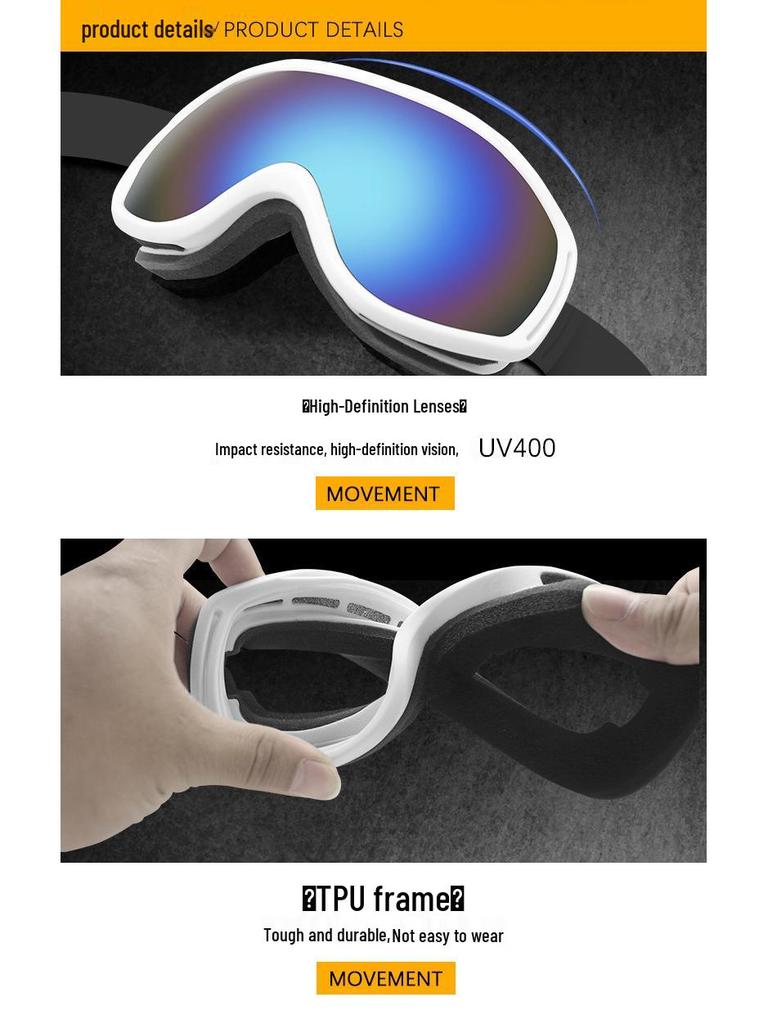 2025 Unisex Spherical Ski Goggles: Double-Layer Anti-Fog Outdoor Cylindrical Snow Goggles