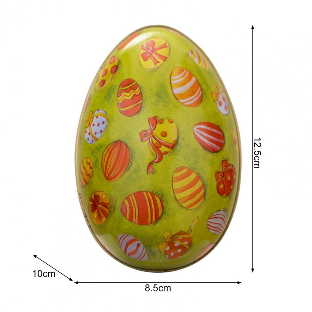 Happy Easter Treat Box Egg Shape Candy Box Funny Bunny Chicken Pattern Iron Art Biscuit Cookie Box Easter Decoration 2025