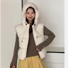 Down cotton vest women's short autumn and winter new student hooded cotton jacket vest cotton vest vest jacket thick