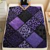 Purple patterns and masks Print Flannel Blanket,High quality Comfortable for All Seasons,Home Decor,Warmth and Comfort,Perfect for Christmas Gifts