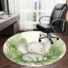 1PC Elephant Jungle Non-Slip Floor Round carpet, Office, family, bedroom, Large Area Rug Indoor Rugs,  Durable Polyester-Z0424