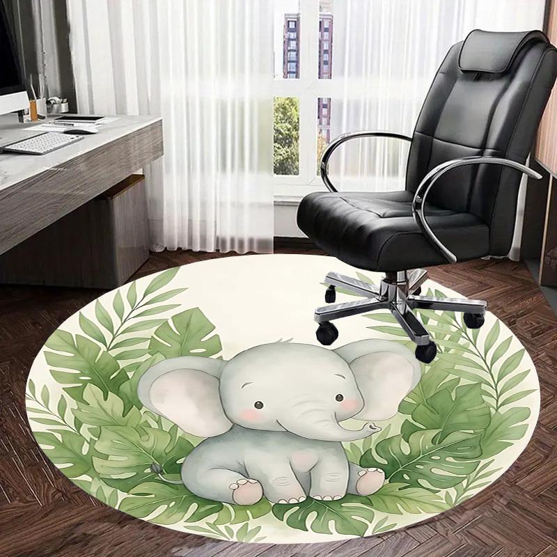 1PC Elephant Jungle Non-Slip Floor Round carpet, Office, family, bedroom, Large Area Rug Indoor Rugs,  Durable Polyester-Z0424
