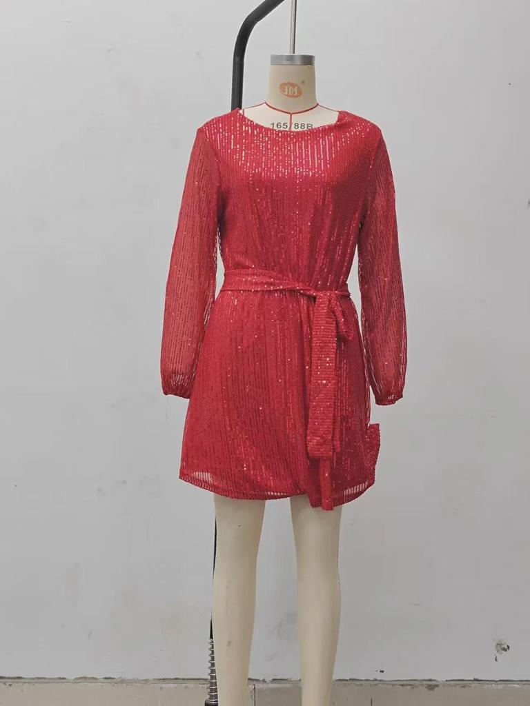 2025 Euro-Amerikanisches Feiertags-Partykleid mit Pailletten und Perlen in Farbe