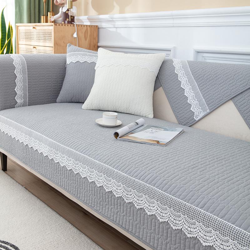 Nordic Simple Sofa Cushion, Four-Season Non-Slip Pure Cotton Seat Cushion, Winter Universal Leather Sofa Cover Cover Cloth Towel