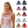 Casual Embroidered Flower Lace Scarf Lightweight Breathable Mesh Female Headscarf Long Silk Scarf Women