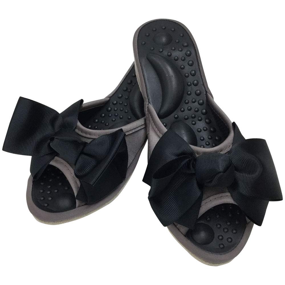 Shape Up Slippers with Ribbon (Charcoal)