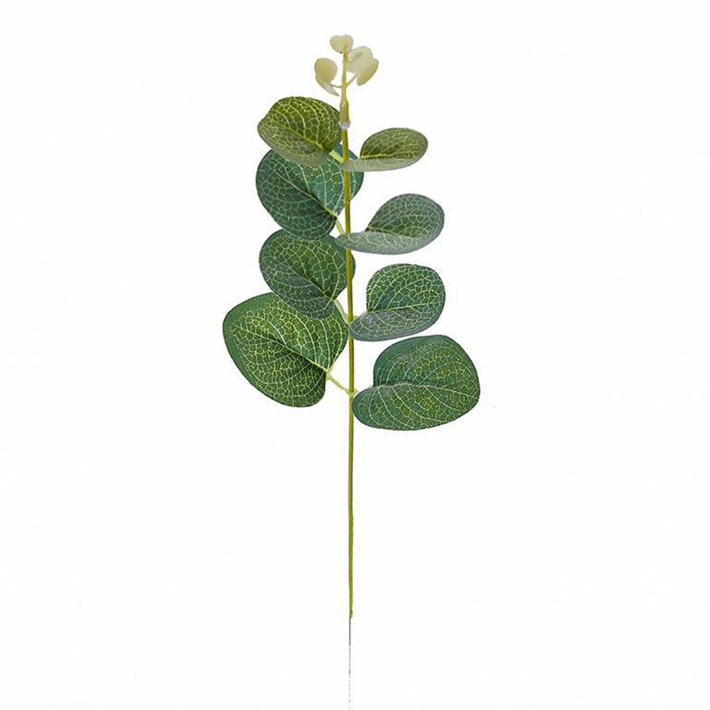 Eucalyptus Leaves Bunch Branch Artificial Plastic Plants Green Leaves Wedding Stems DIY Artificial Home Decor Plant Faux Fl Q0P3