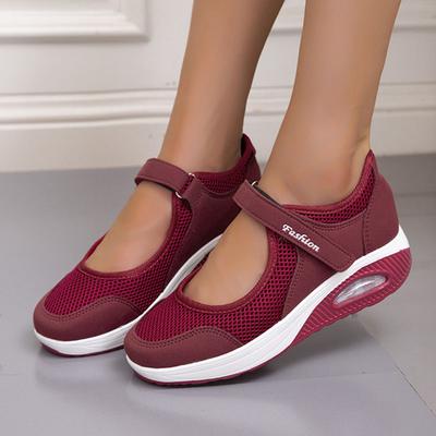 Tênis plataforma Cushion feminino malha respirável primavera verão sapatos casuais femininos plus size tira no tornozelo rasteirinhas zapato mujer