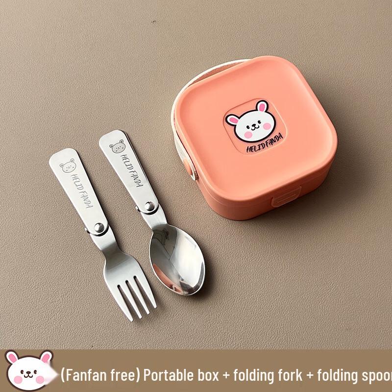 Ailan Huijia Portable Folding 304 Stainless Steel Cutlery Set Folding Fork + Spoon