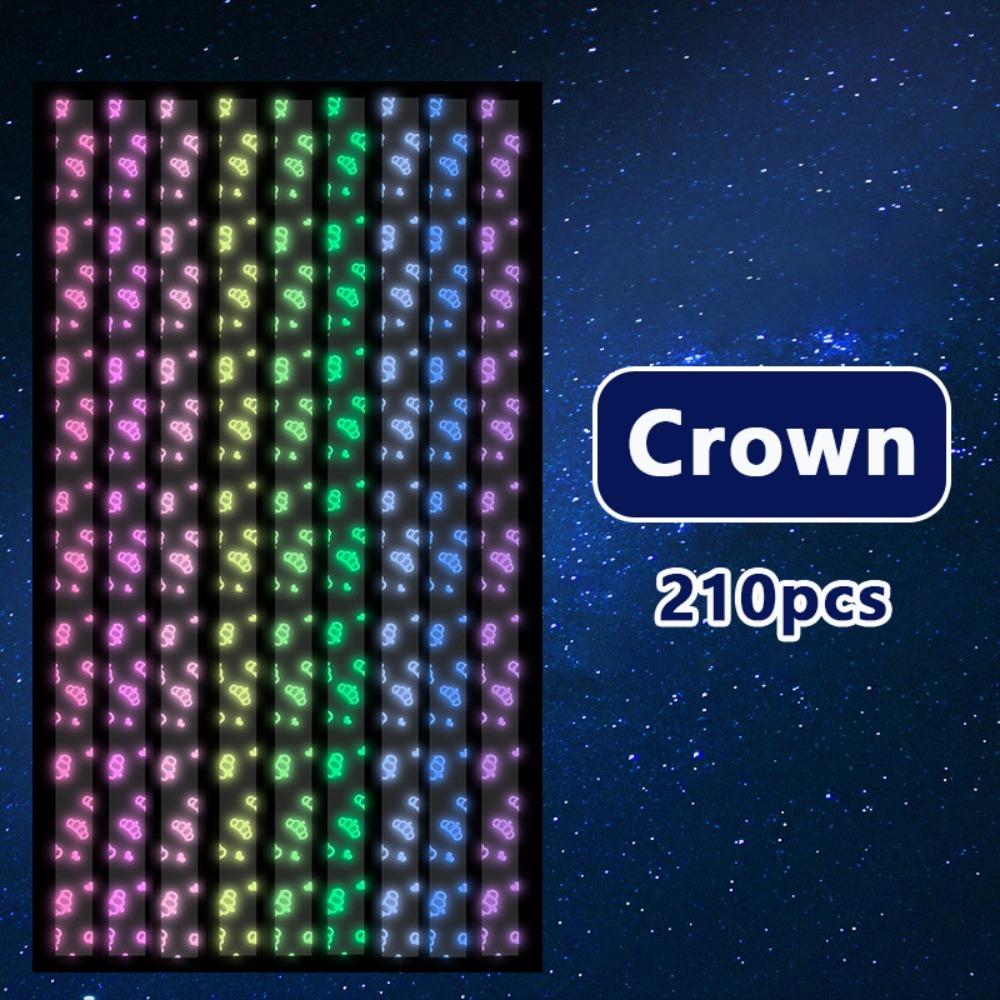 210pcs Luminous Star Origami DIY Handmade Art Paper Craft Folding Paper Strips Gradient Color Pentagram Folding Paper Gift