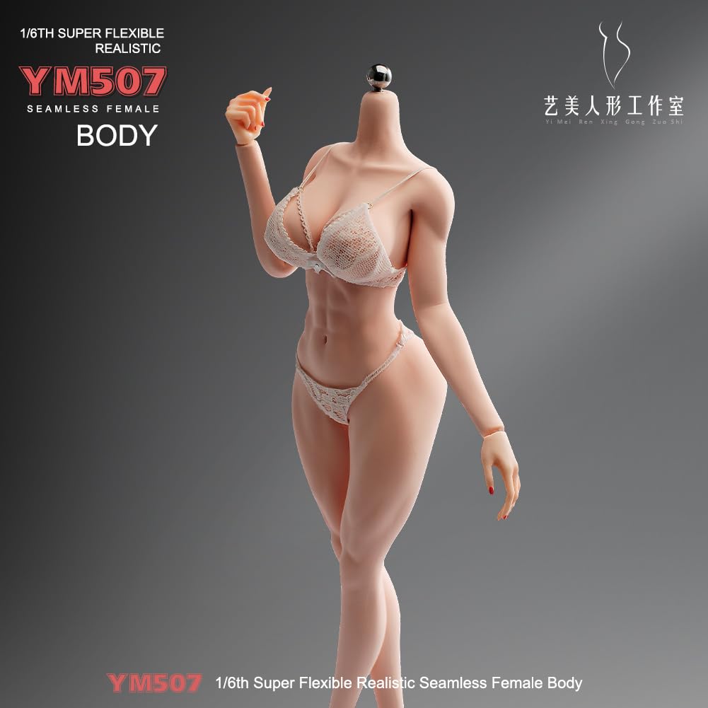 Scale Female Muscle Fitness Super Flexible Seamless Pale Skin Figure with Stainless Steel Miniature Soldier Action Figure Model Collection Doll 1/6