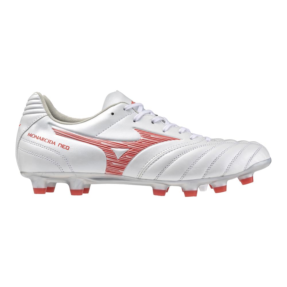 Mizuno Monarcida NEO 3 WIDE PRO Fußballschuhe weiß x 3E Stollen, Fußball, weit, leichtgewichtig, rot, 24.0 cm,