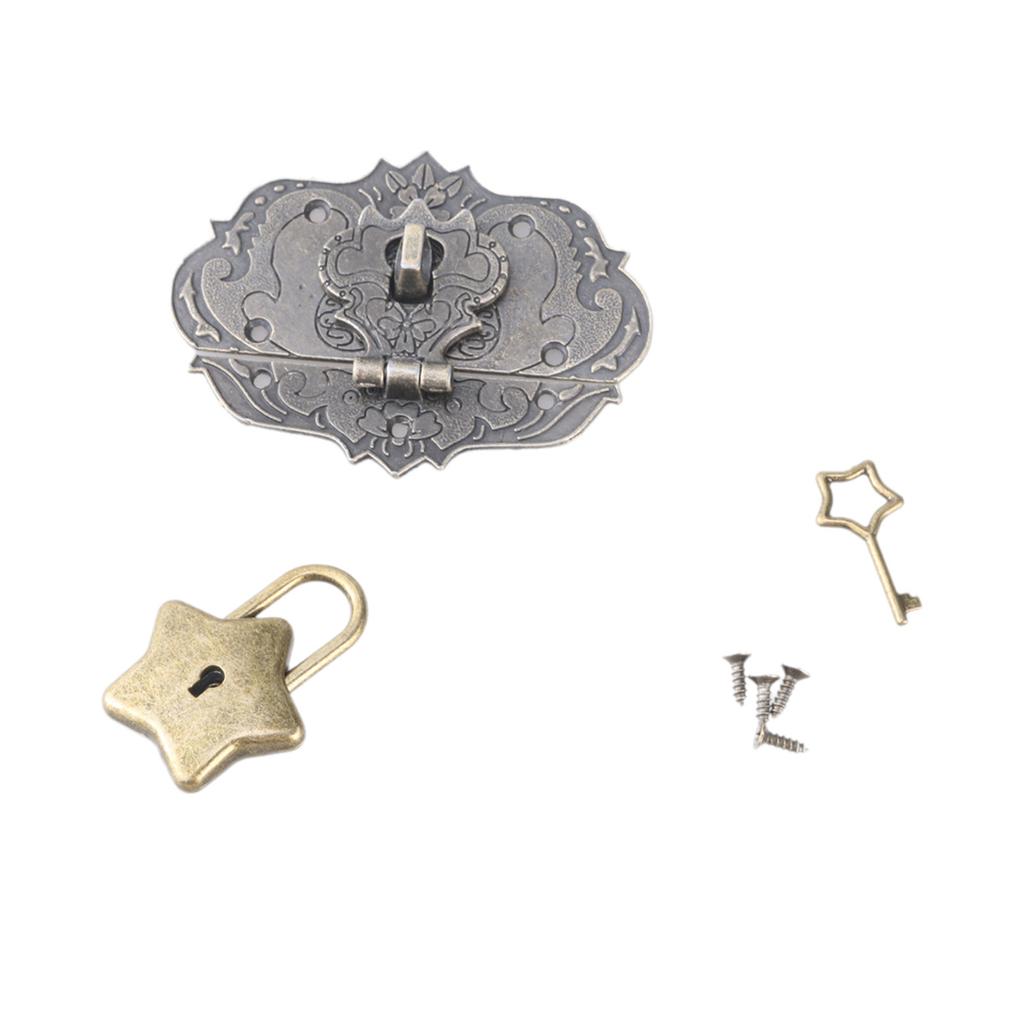 Hook Lock Decorative Hardware Antique Wooden Case Hasp Lock Furniture Buckle Clasp Lock Simple Installation for House