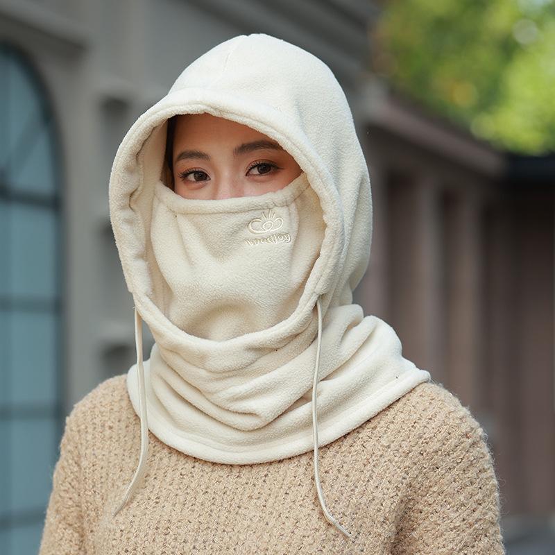 Hat and Scarf All in One Women's Autumn and Winter Windproof Outdoor Cold Proof and Warm Cycling Hat with Mask and Neck Protection Lei Feng Hat