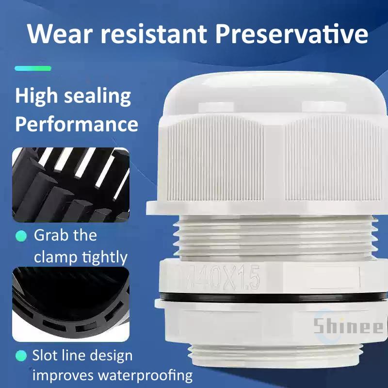 10Pcs Waterproof Cable Gland NPT 1/4 NPT 1/2 NPT 3/8 American Nylon Cable Joint Black Flame-retardant 4-25mm Wire Connector IP68