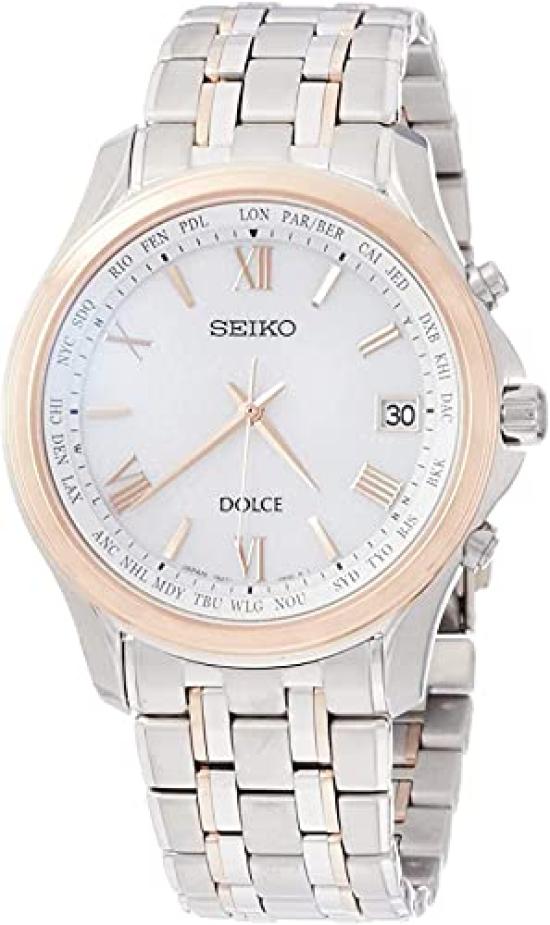 

Dolce Solar Radio Titanium Model Platinum Diamond Shield Curved Sapphire Glass SADZ202 Silver White Dial [Finerwi] [Seiko Watch] Men s