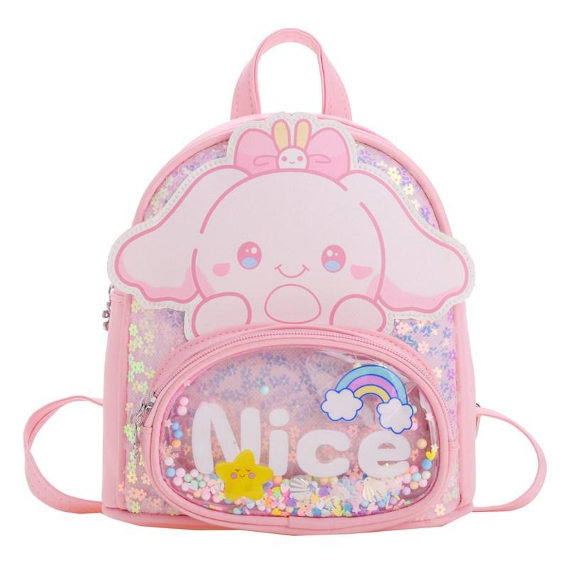 

Boys And Girls Backpacks Cute And Cute Transparent Quicksand Beads Student Schoolbags Children S Backpacks розовый