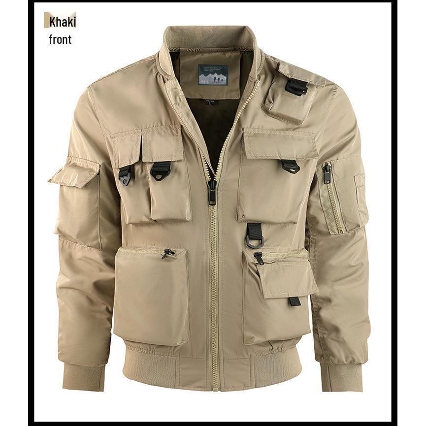 Men's Multi-pocket Water-resistant Bomber Jacket - European & American Style 8809