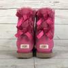 UGG Australia Shearling Boots Bailey Bow Back Ribbon Suede Fur Sheepskin Women's 24.0 Pink(USED)