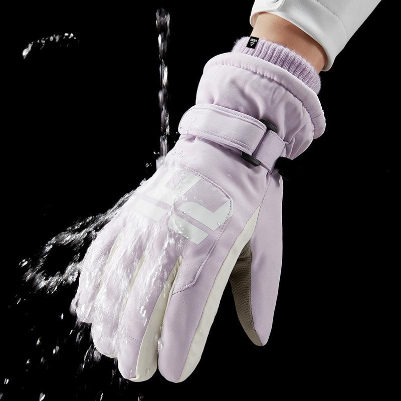 Mountaineering and Skiing Gloves Winter Anti Cold and Anti Slip Gloves with Thick Velvet Warm Riding Gloves Electric Bike Touch Screen Cotton Gloves