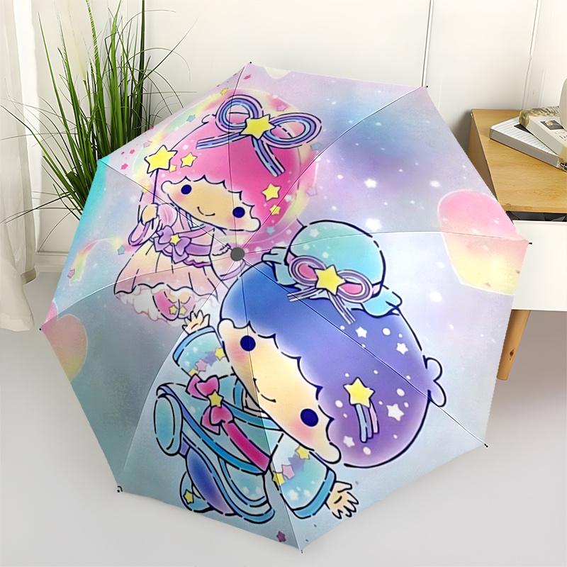 

1pc Kawaii Stars: Cute Automatic Opening/Closing Umbrella with Foldable Design, Iron Frame, Outdoor Use, Perfect Gift for Fans, Travelers, Daily Use,